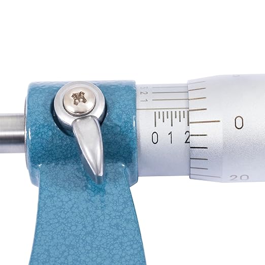 PEC Tools 5-6” Outside Micrometer, Industrial-Grade Precision Measuring Tool, Hardened Steel, High-Accuracy Micrometer with Ratchet Stop & Carbide-Tipped Measuring Faces for Machining & Engineering