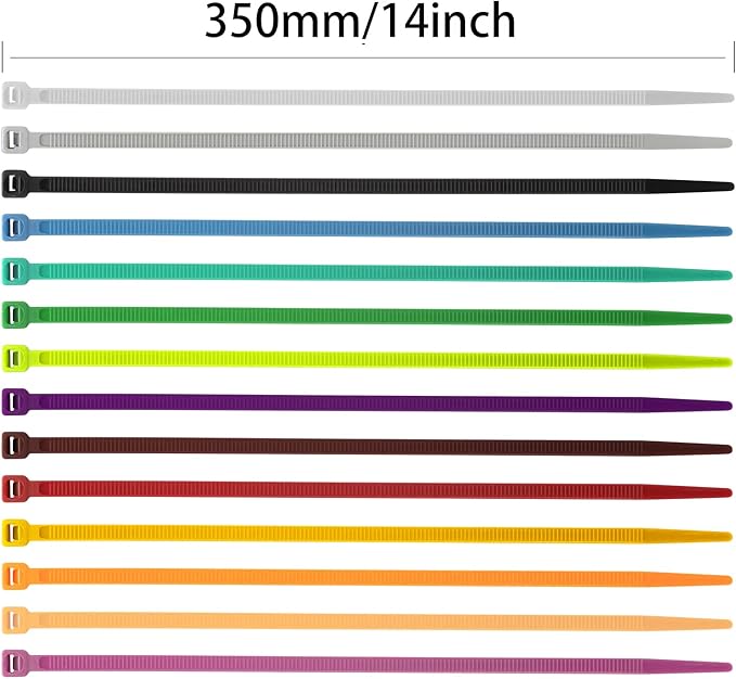 XINGO 100PCS Cable Zip Ties Heavy Duty, Premium Nylon Plastic Wire Ties with 50 Pounds Tensile Strength, Self-Locking Black Nylon Zip Ties for Indoor and Outdoor (14 inch, Pink)