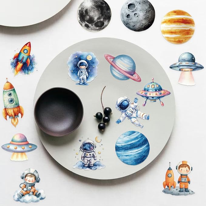 50 Pcs Clear PET Outer Space Stickers - Image 2