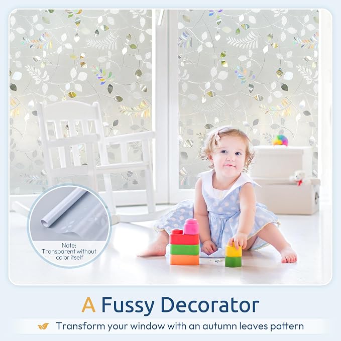 rabbitgoo Window Privacy Film, Frosted Glass Window Film, 35.4" x 118.1" | 3D - Image 3