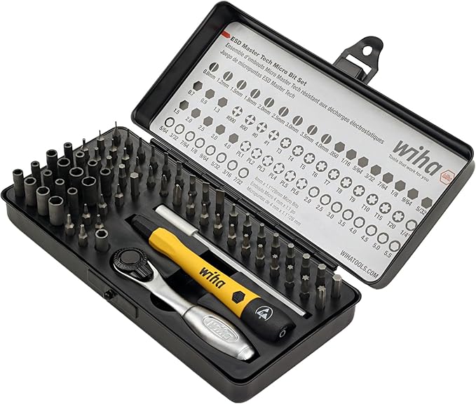 Wiha 75965 65 Piece System 4 ESD Safe Master Technician Ratchet and MicroBits Set