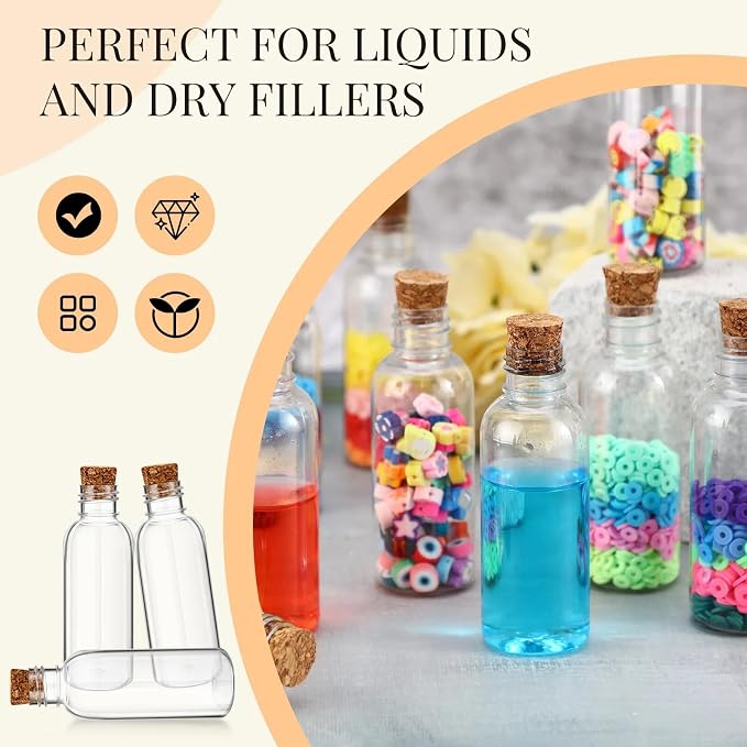 Yinkin 100 Pack 2 oz Plastic Sand Art Bottles - Image 4