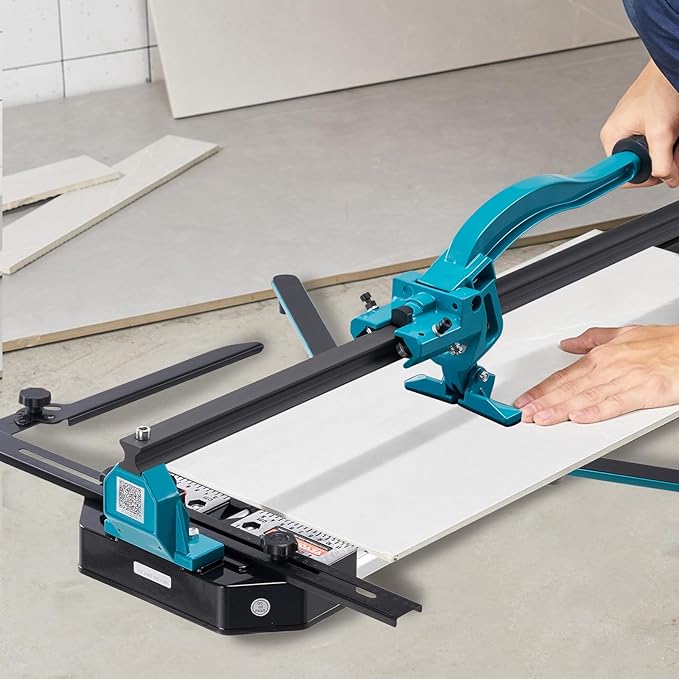 VEVOR Manual Tile Cutter, 48 inch, Porcelain Ceramic Tile Cutter with Tungsten Carbide Cutting Wheel, Infrared Positioning, Anti-Skid Feet, Durable Rails for professional installers or beginners