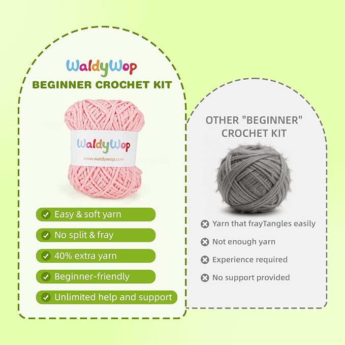 WaldyWop Crochet Kit for Beginners: 4 Flower Bracelets Starter Kit w/Videos | - Image 3