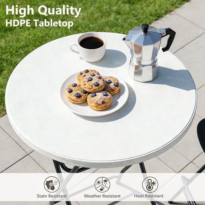 Folding Table, 32 Inch Foldable Cocktail Bar, High Top Round Folding Tables No - Image 7