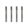 Tungsten Carbide Burr Cylinder Ball Nose Shape SC-1 Double Cut Rotary Burr File (1/4" Cutter Dia X 5/8" Cutter Length) with 1/4'' Shank, 4PCS Bundle by LU&MN