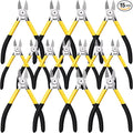 Lasnten Wire Cutters Precision Cutting Pliers Side Diagonal Cutters Small Wire Clippers with Nonslip Handle DIY Jewelry Making Crafting Model Kits(8 Pcs 6 Inch,7 Pcs 5 Inch,Yellow Black)