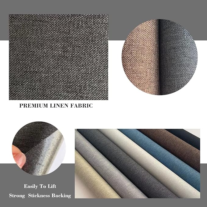 Fabric Repair Patches, 17X79 Inch Linen Repair Tape Self-Adhesive Fabric Patches Durable, DIY Large Linen Tape for Sofa, Couches, Furniture, Chair, Clothing （17X79 Inch, Black）