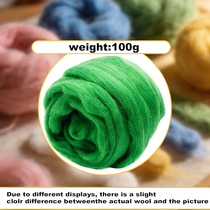 Wool Roving-3.5oz Needle Felting Wool, Soft Multi-Color Wool Fiber, Perfect - Image 2