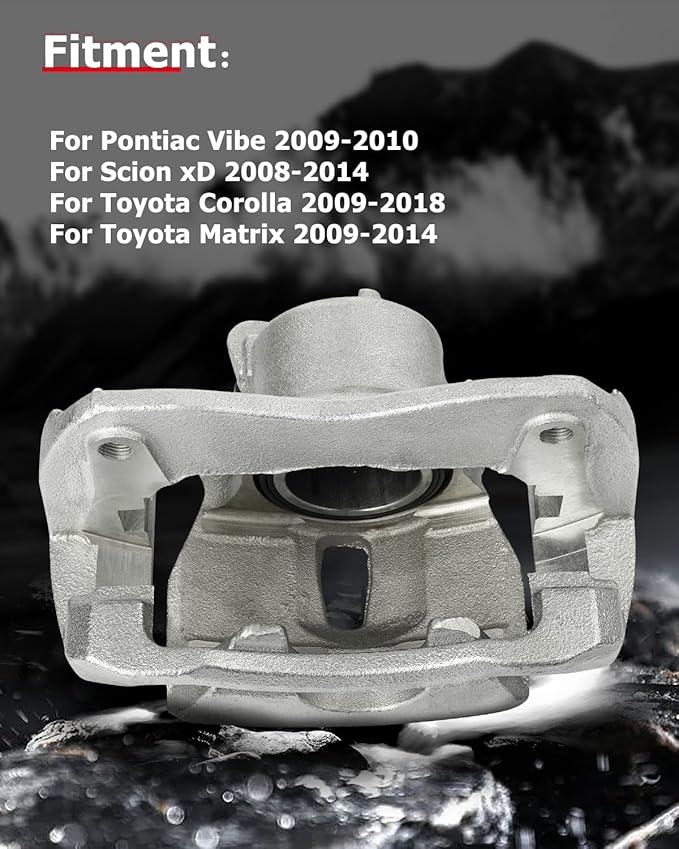 cciyu Front Left & Right Brake Calipers Assembly w/Bracket 19B3434 19B3435 For Pontiac For Vibe 2009-2010,For Scion For xD 2008-2014,For Toyota For Corolla 2009-2019,For Toyota For Matrix 2009-2014