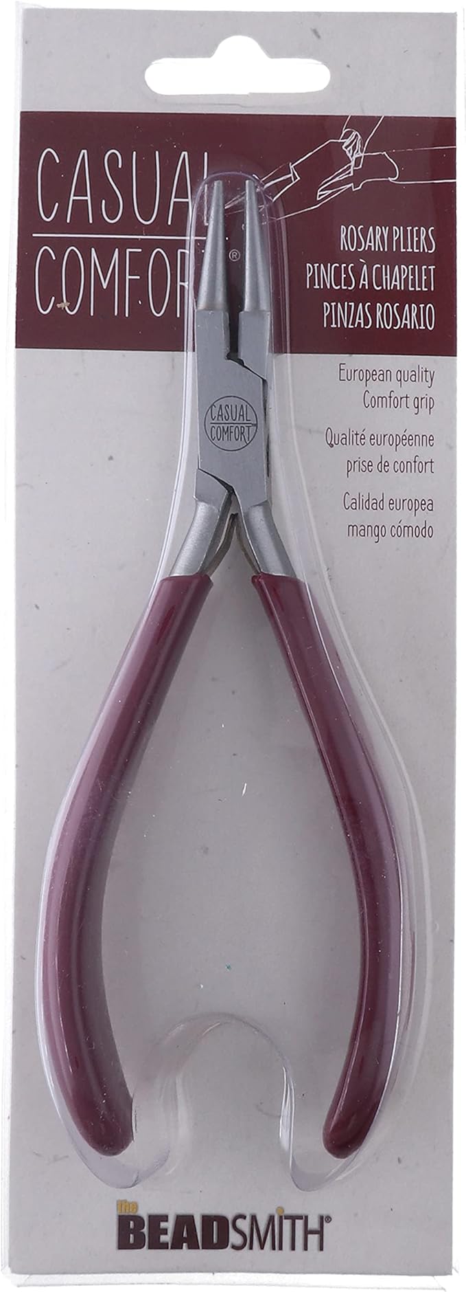The Beadsmith Rosary Pliers – Casual Comfort Series - 6 inches (152mm) - Polished Steel Head, Comfort Grip Handle & Double-leaf Spring, European Design & Quality, Tool for Jewelry Making