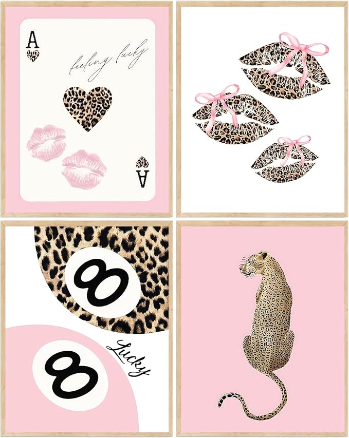 4 Pack Leopard Print Coquette Diamond Art Kits by LEZHIJIA