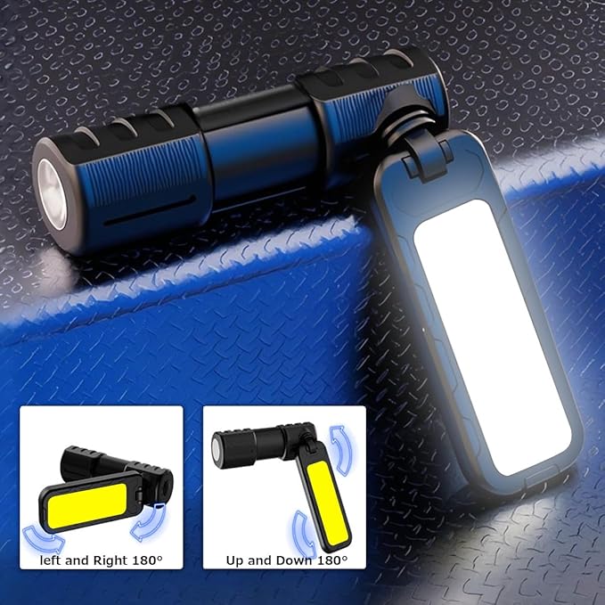 2 Pcs Rechargeable LED Work Light BBQ Grilling Accessories with Magnetic Base, 180° Rotate Mechanic Grill Light for Car Repair, Emergency, Camping, Outdoor & Mechanics Tools