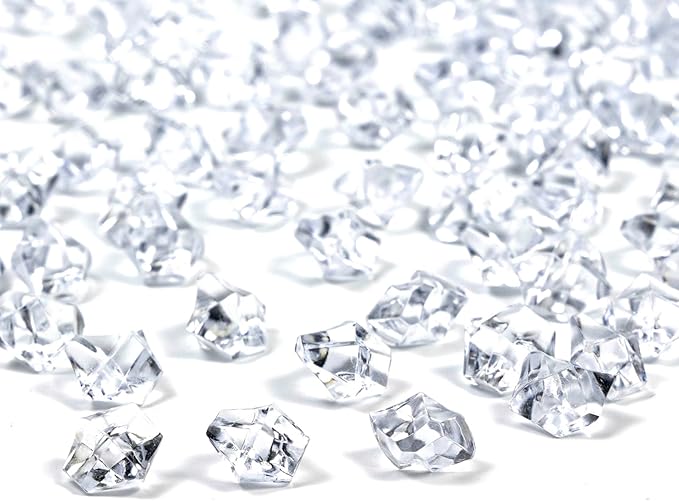 820 PCS Clear Fake Ice, 0.43x0.55 Inch, 1.1 lbs Acrylic Crystal Gemstones by FLJHAYDMJ