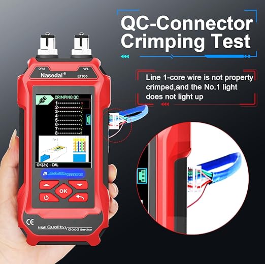 Network Cable Tester Ethernet Wire Tracer Cable Toner Generator RJ45 CAT5 CAT6 CAT7 CAT8 UTP STP RJ11 BNC Tester 3.5-inch Screen QC Test Cable Length Cable Maping Port Flashng Tester (ET835)