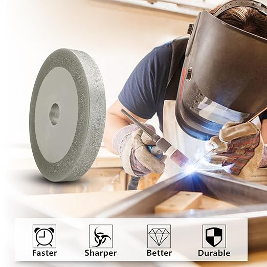 3 inch Flat Diamond Grinding Wheel 150 Grit, 1/2" Arbor, 10mm Wide for Grinding Tungsten,Carbide, Glass,Ceramic, Gem