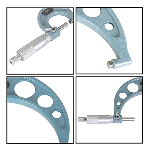waltyotur Type C 0-6 Inch Outside Micrometer 0.0001 Inch Accuracy for Precise Measurement Work with Carbide Tip with Case 6 Pieces