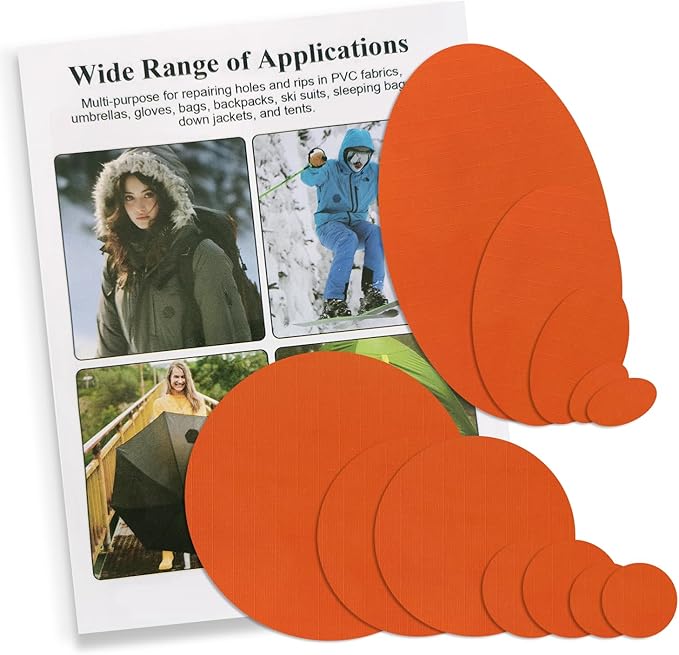 Down Jacket Repair Patches - Highly Effective Repair of Nylon Fabric, Waterproof Self-Adhesive Repair Patch for Down Jackets, Tents, Raincoats, Outdoor Equipment