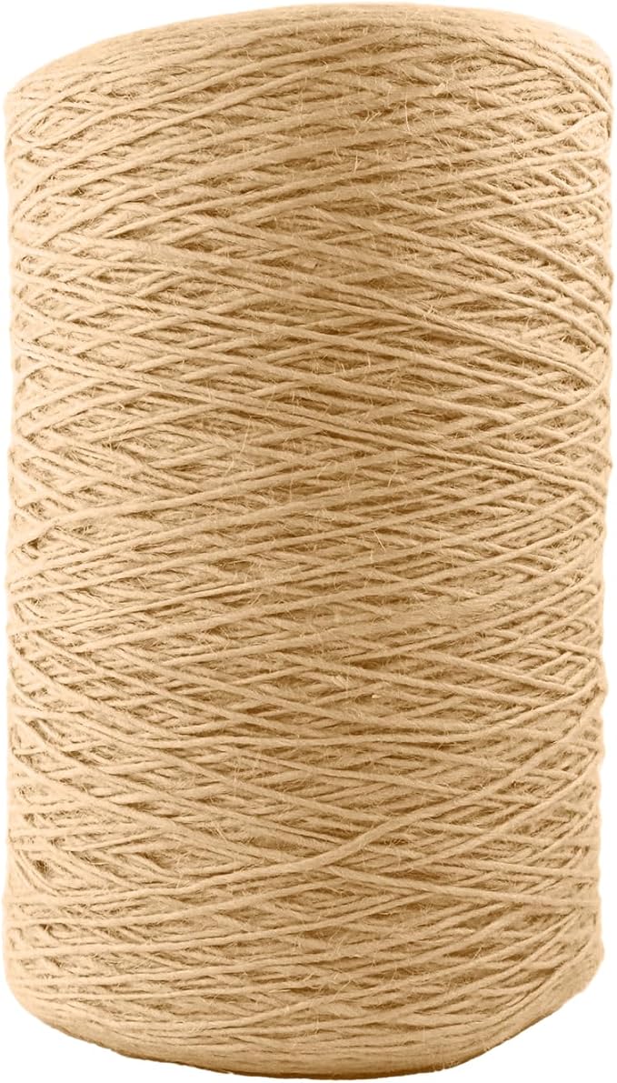 1.5mm x 1000 Feet Natural Jute Rope, Twine for Gardening Tomato Climbing Plant Tie Floristry Crafts Gift Wrapping Packing Decor