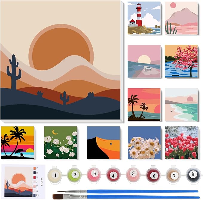 Nezyo 12 Sets Paint by Numbers Kit by Nezyo