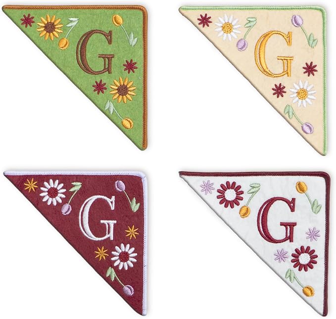 Personalized Embroidered Corner Mark, 4 Pack, Finished Initial Felt Bookmark by Unknown