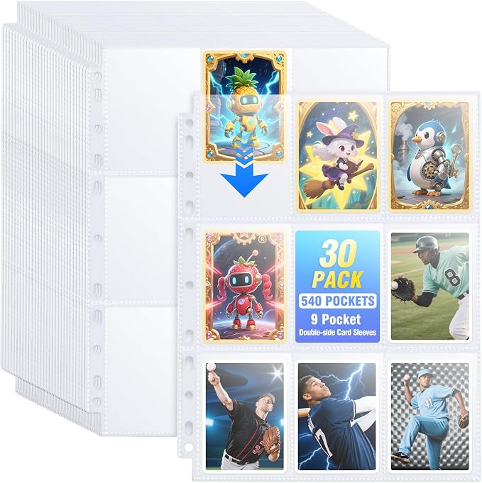30 Pack 540 Pocket Binder Pages by Zofly