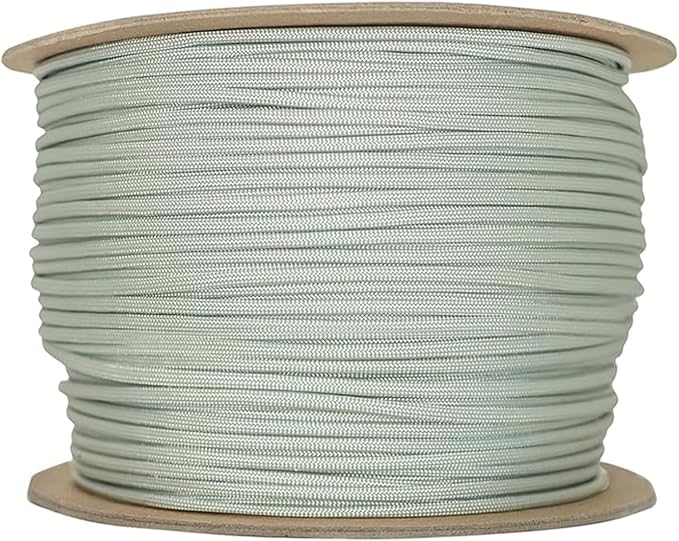 The Paracord Store | Type III 550 Paracord - 250 FT Spool, Silver Grey | Heavy Duty 7 Strand Tactical Paracord - USA Made Nylon Outdoor Parachute Cord for Camping, Fishing & More - Survival Cord