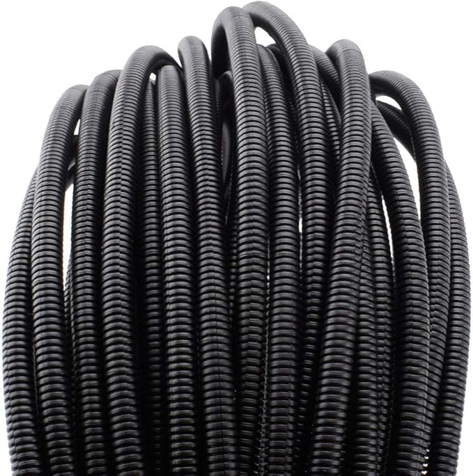 ZhiYo 50 FT 1/4” Wire Loom Split Tubing Auto Wire Conduit Flexible Cover | High Temperature Heat Resistant -40F to 257F | Plastic Cover for Electrical Wires & Cables