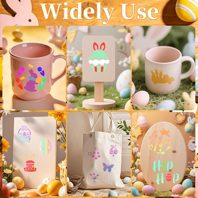 72 PCS 3x3 Inch Easter Stencils - Image 5