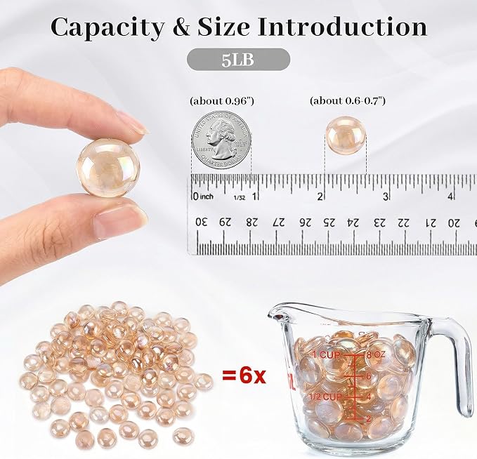 FUTUREPLUSX 5LB Flat Glass Marbles, Fish Tank Aquarium Table Scatters, DIY - Image 2