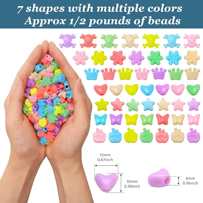 Eppingwin 1/2 pounds Shaped Pony Beads - Image 2