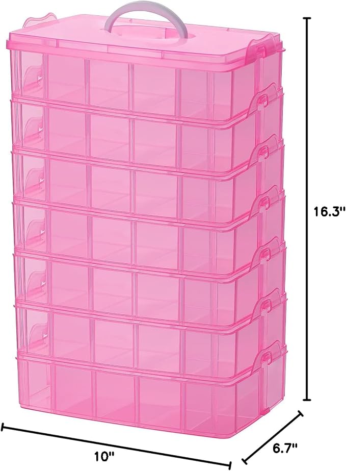 Sooyee 7 Layers Stackable Storage Container, 70 Adjustable Compartments - Image 8