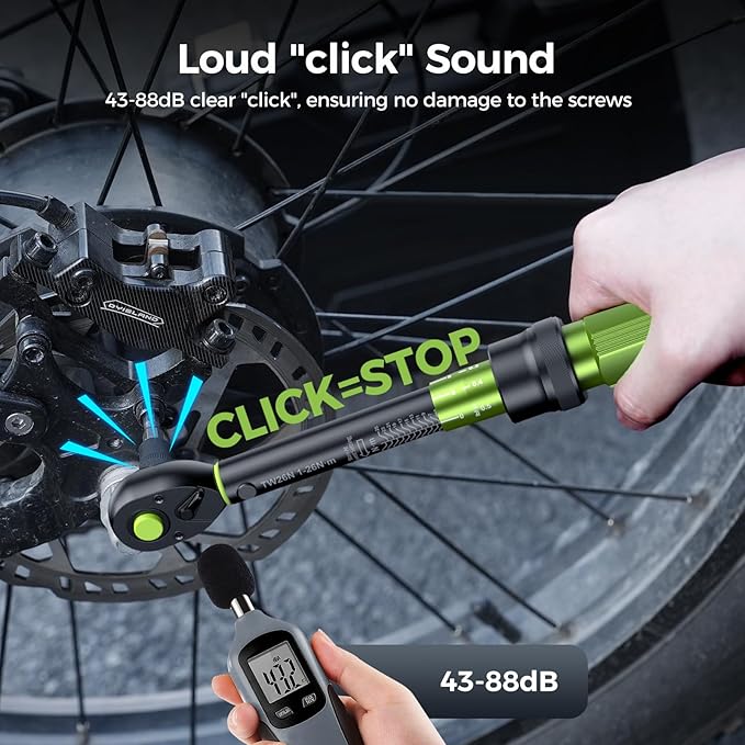 1/4 Torque Wrench with Bike Tire Repair kit, 37Pcs Dual-Range【1-26 Nm/10-231.3 in.lb】±3% Precision Inch Pound Torque Wrench, 72 Tooth Dual-Direction for MTB, E-Bike, Moto Maintenance