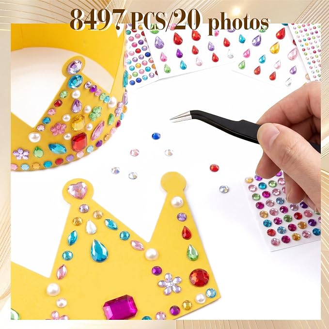 8497 Pcs Gem Stickers Rhinestone Stickers Self-Adhesive Rhinestones Acrylic - Image 3