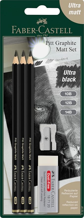 Faber-Castell 3 Count Pitt Graphite Matte Tin by Faber-Castell