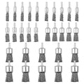 30 Pack Wire End Brush Set, Wire Brush for Drill ,6 Sizes 0.012" Crimped Wire Wheel Drill with 1/4 Inch Shank