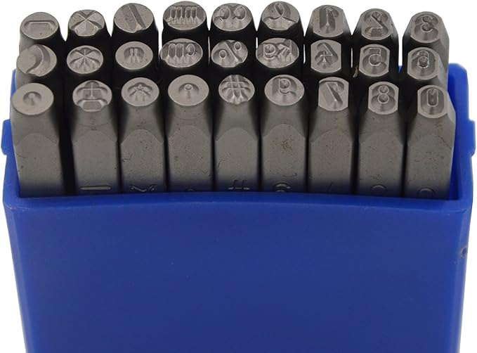 3/16 5mm Heavy Duty Carbon Steel Numbers Symbols Character Mark Code Hand Stamp Punch for Stamping Jewelry Sheet Metal Plate Mold Die Making