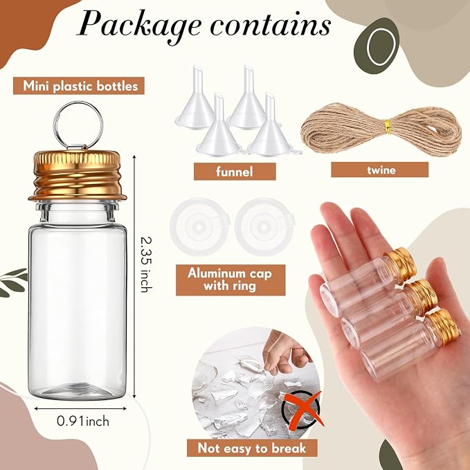 Bokon 25set 10ml Mini Plastic Bottles - Image 2