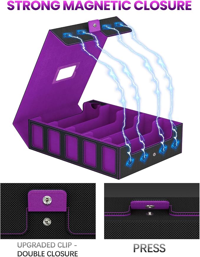 Trading Card Storage Box, 5 Row Card Deck Case - Image 4