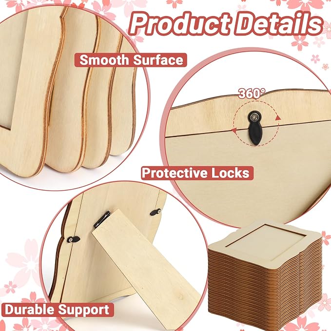 RYKOMO 24 Pack DIY Wooden Picture Frames - Image 3