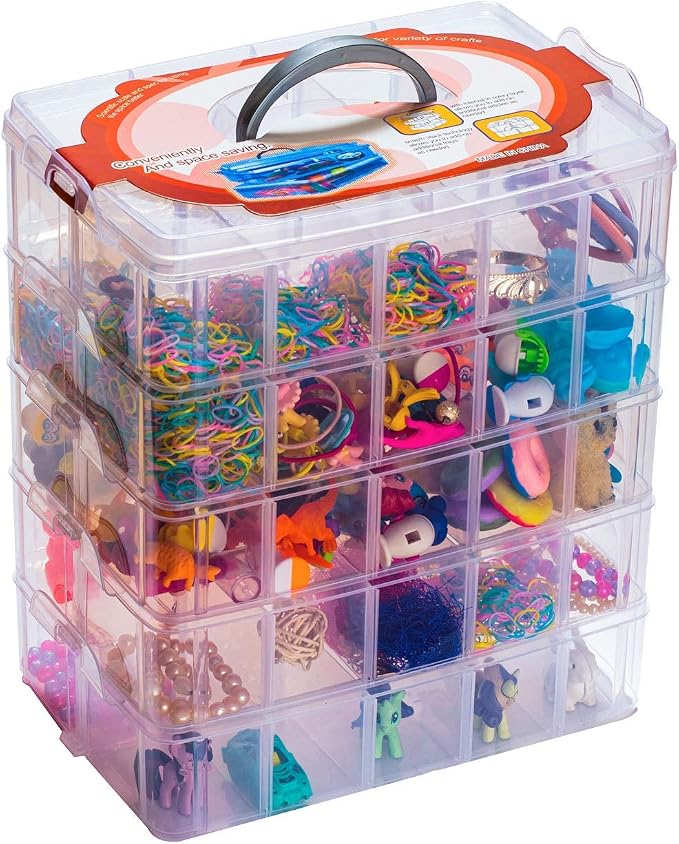 Sooyee 5 Layers Stackable Storage Container Clear 50 Adjustable Compartments - Image 2