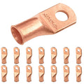 SELTERM 1/0 AWG 5/16" Stud (15 Pcs.) - UL Heavy Duty Battery Terminal Connectors, Bare Copper Battery Cable Lugs, 0 Gauge Wire Connectors, Electrical Battery Cable Ends, Ring Terminals Copper Lugs
