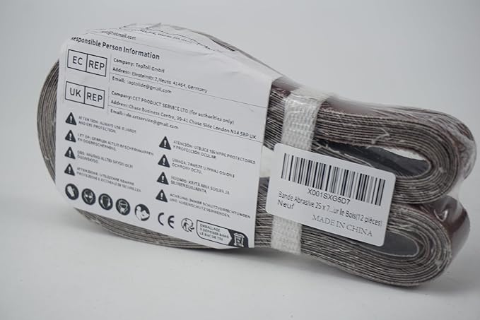 1x30 1 x 30 inch Sanding Belt Pack 1-Inch x 30-Inch,12 Pcs(4 Each of 80 120 150 Grits) Aluminum Oxide for Sander