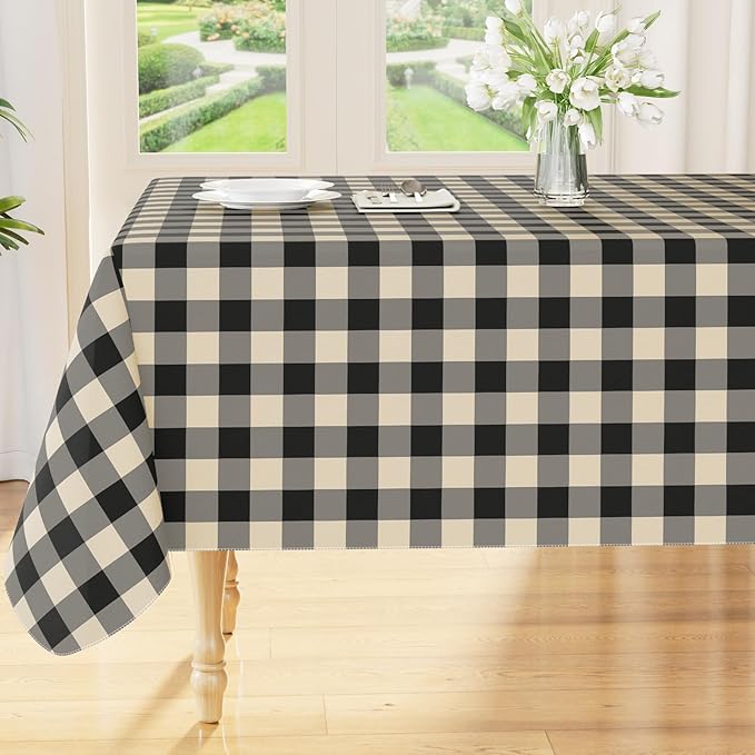 Smiry Rectangle Table Cloth, Waterproof Vinyl Tablecloths by Smiry
