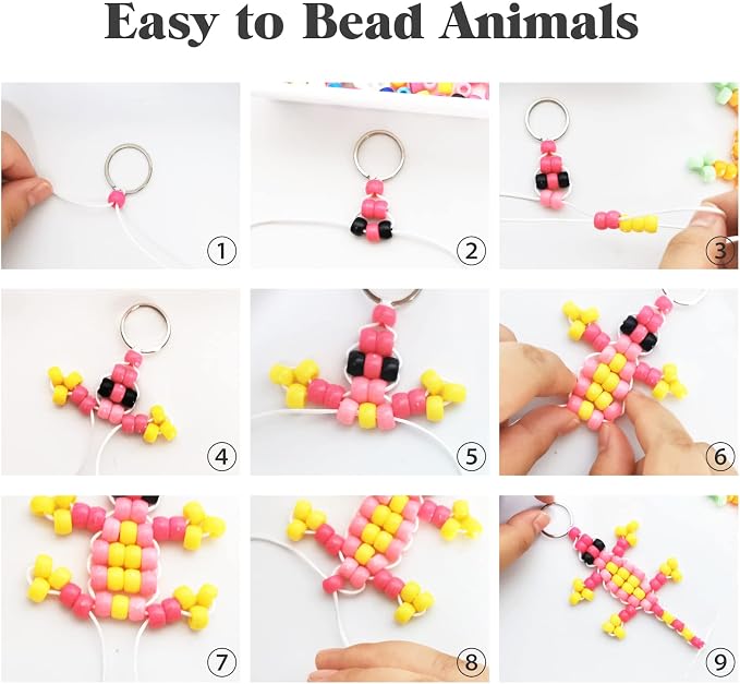 Simetufy 1200 pcs Pony Beads Macaron Pastel Colored Beads - Image 5