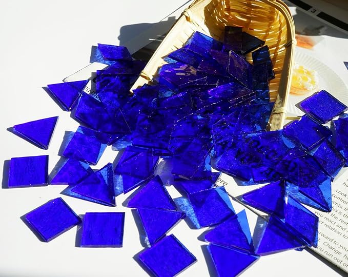 Large Size Textured Transparent Glass Tiles, 200g Mixed Shapes Stained Glass - Image 4
