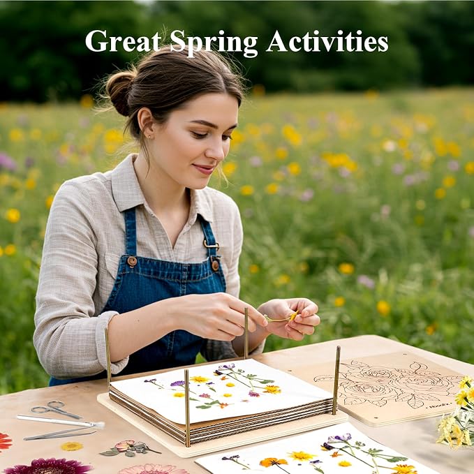 Aboofx Flower Press Kit, Craft Kits 11.2" x 11.2" 8 Layers Wooden Flower - Image 6