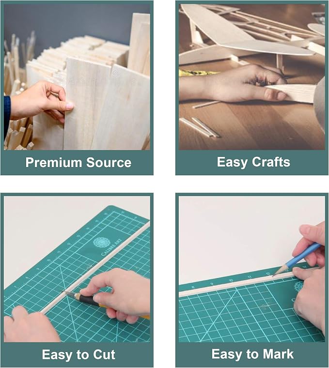 CRAFTIFF Balsa Wood Sheets Unfinished Thin Wood Pieces - Image 5