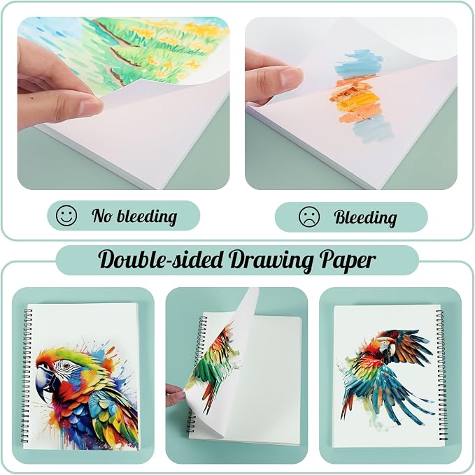 135lb/200gsm Marker Paper Pad, 7.6×10in Double Sided Bleedproof Marker - Image 6