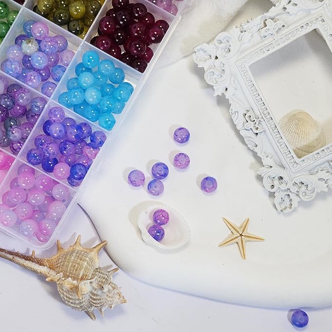 1200PCS 8mm Glass Beads Bracelet Making Kit, 24 Colors Crystal Beads - Image 7